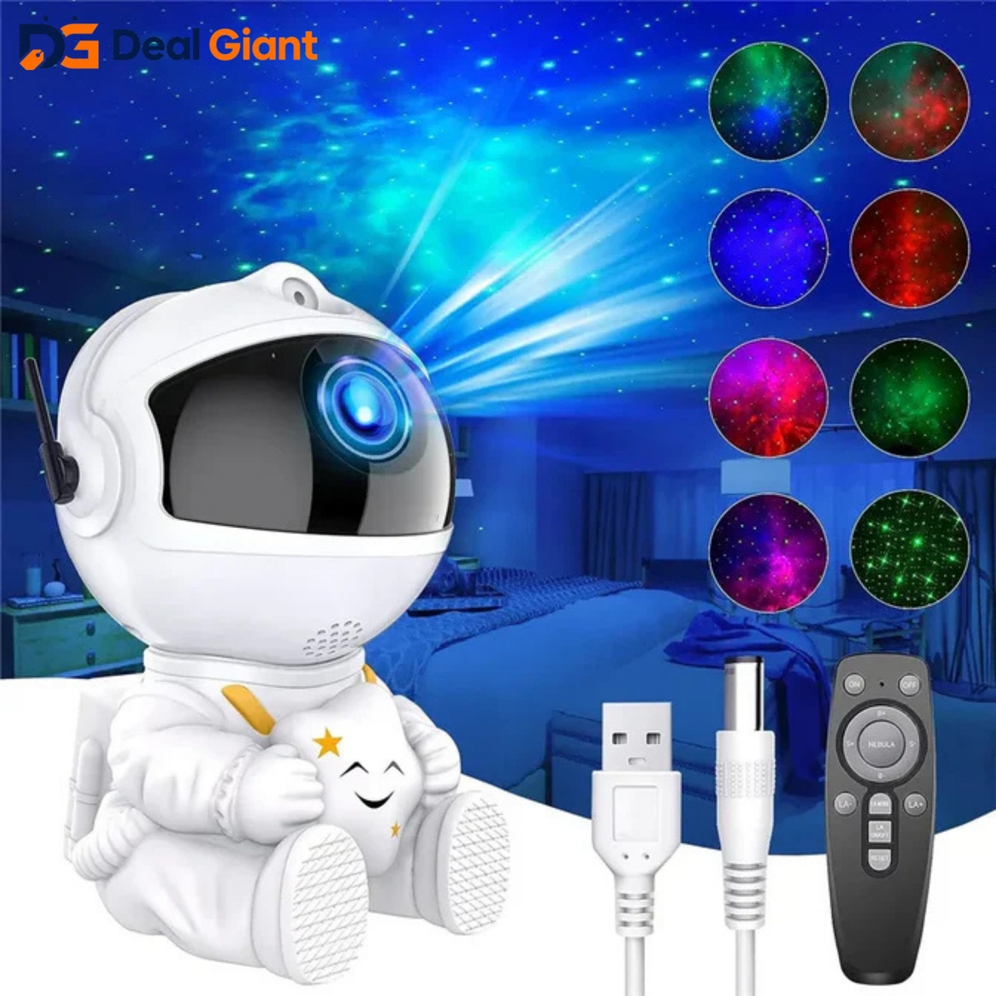 Mini Astronaut Galaxy Projector | Star Night Light Projector for Bedroom, Kids Room & Home Decor | Deal Giant