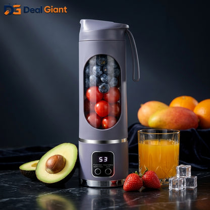 Portable Juicing Cup with 10 Blades | USB Rechargeable Personal Blender Bottle | Smoothie Maker & Fruit Juicer On The Go | Deal Giant