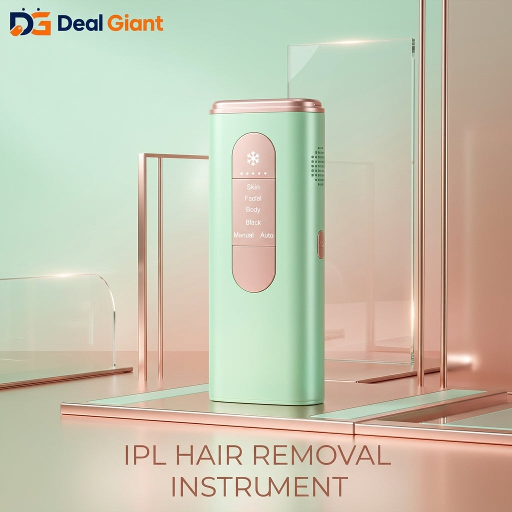 IPL Hair Removal Instrument T61 | Permanent Hair Removal Device | Unlimited Flashes | 5 Energy Levels | Auto & Manual Mode | Full Body Laser Epilator | Deal Giant