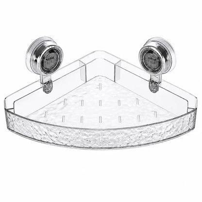 Premium Acrylic Suction Cup Bathroom Storage Shelf – No-Drill Organizer