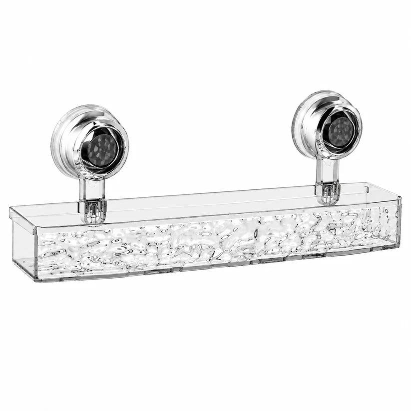 Premium Acrylic Suction Cup Bathroom Storage Shelf – No-Drill Organizer