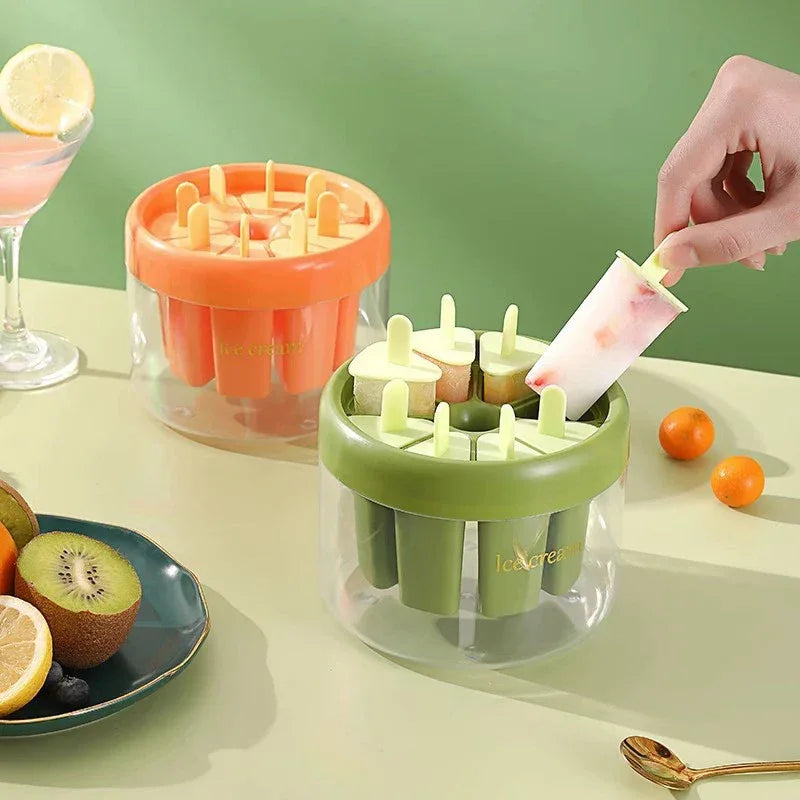 Homemade Popsicle Mould Set – 6-Cavity Ice Cream Maker with Reusable Sticks