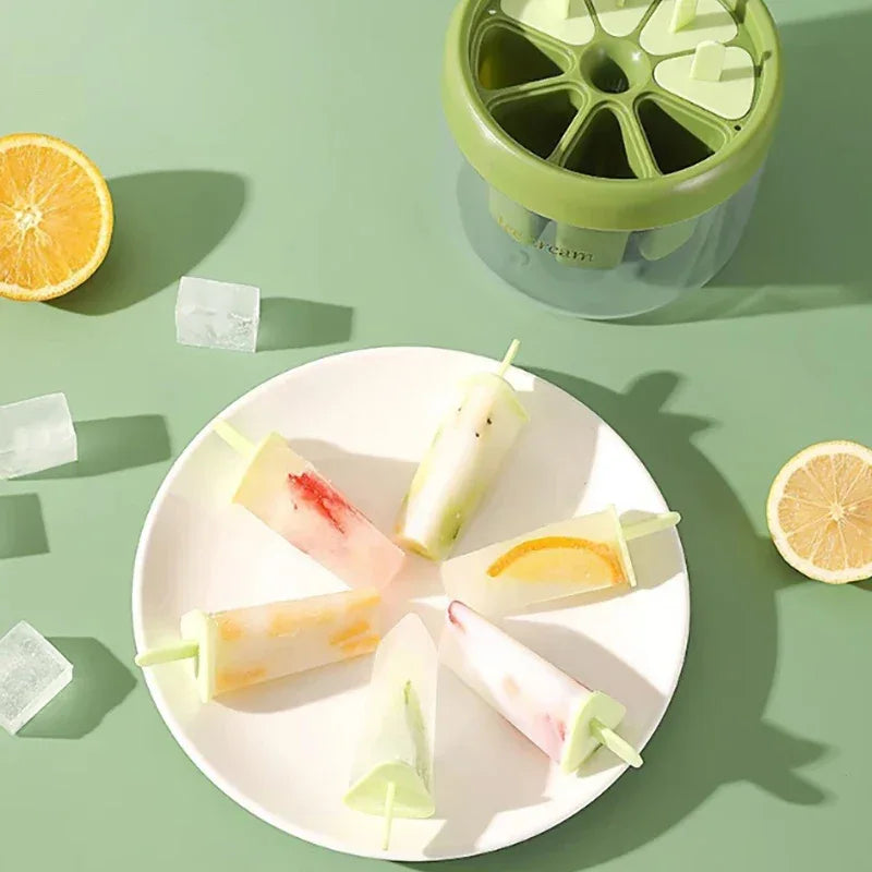 Homemade Popsicle Mould Set – 6-Cavity Ice Cream Maker with Reusable Sticks