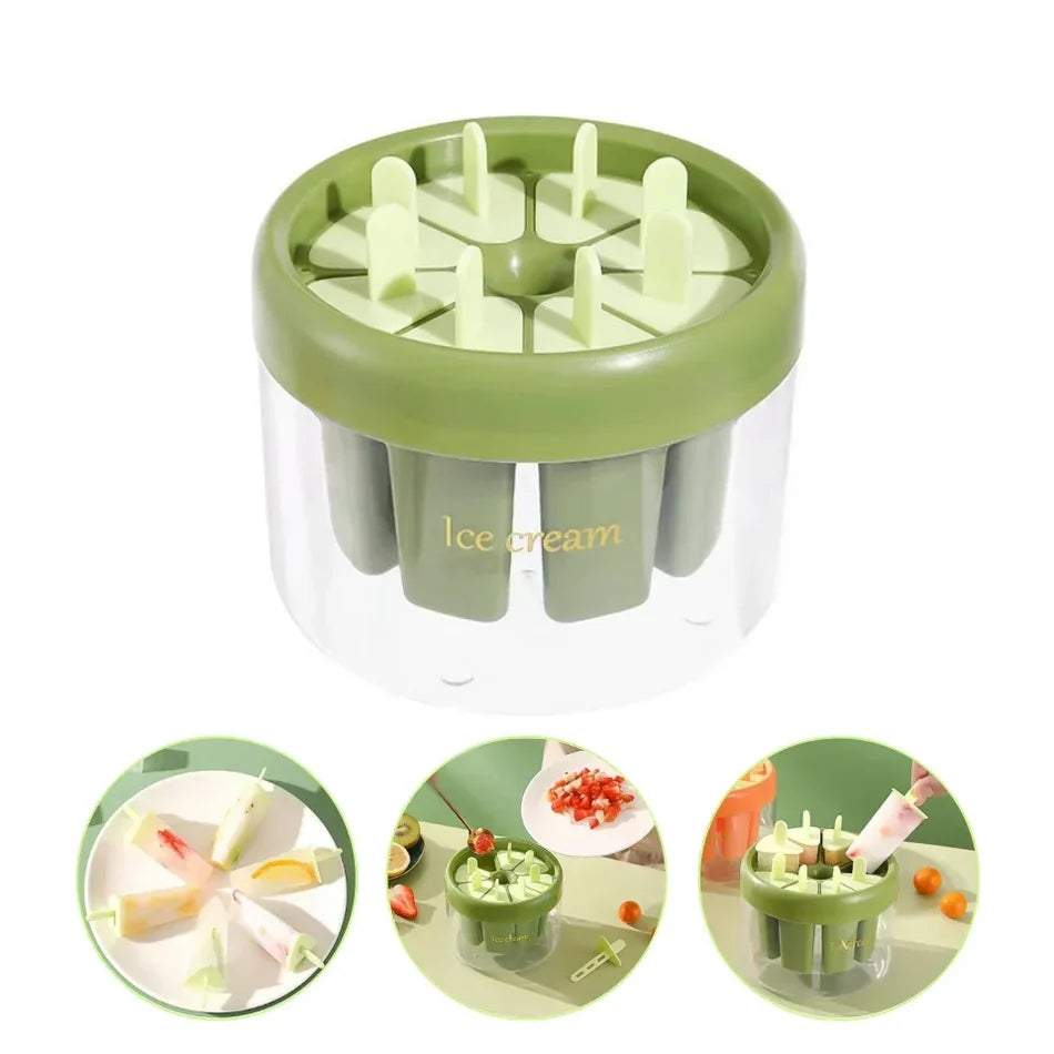 Homemade Popsicle Mould Set – 6-Cavity Ice Cream Maker with Reusable Sticks