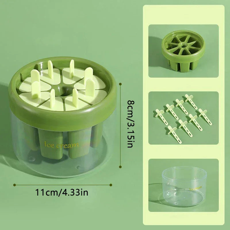 Homemade Popsicle Mould Set – 6-Cavity Ice Cream Maker with Reusable Sticks