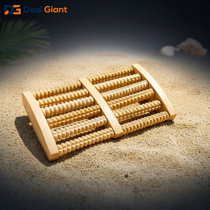Wooden Foot Massager 6 Rollers | Manual Foot Massage Roller for Relaxation & Pain Relief | Deal Giant