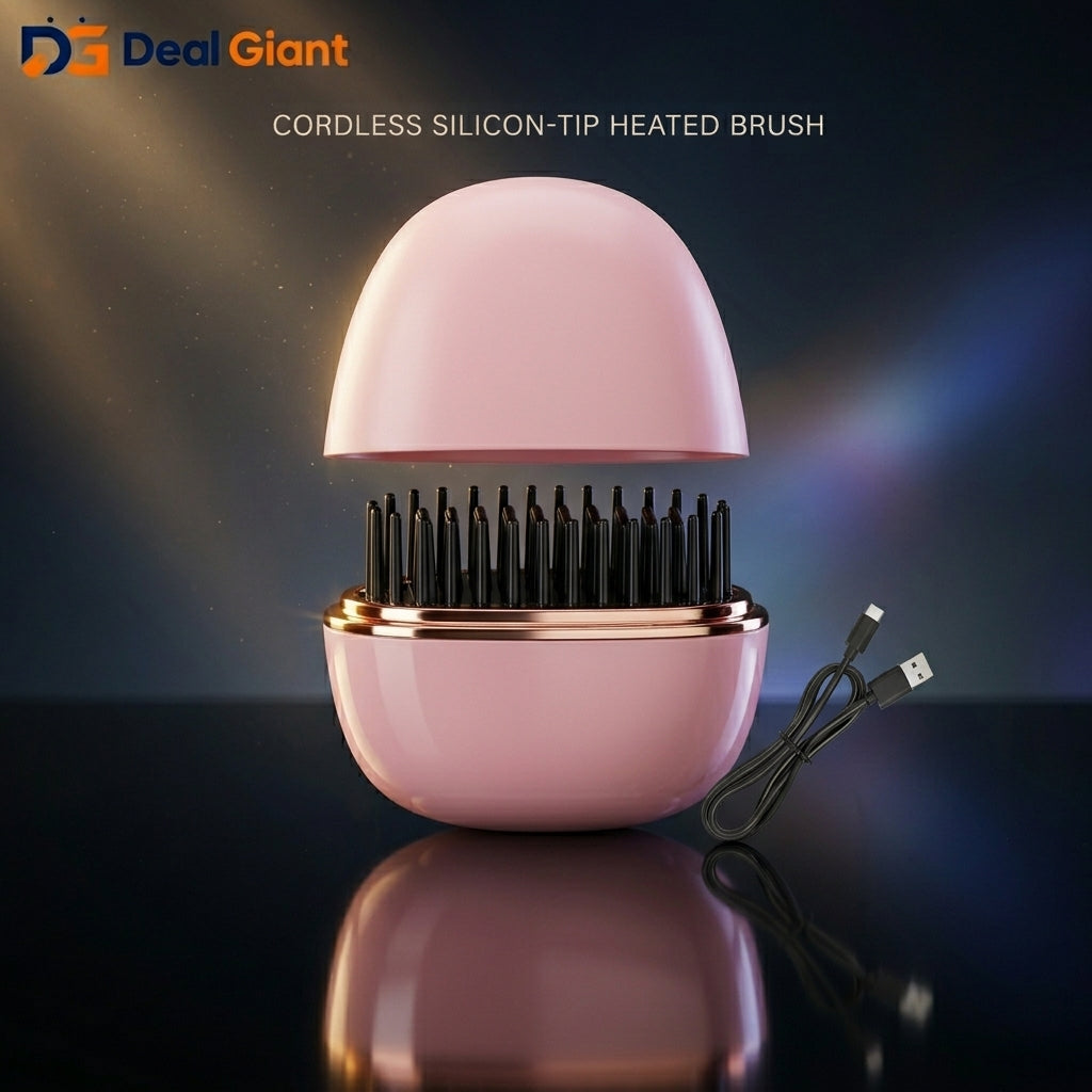 Mini Rechargeable Straightening Brush – Portable Styling Perfection on the Go