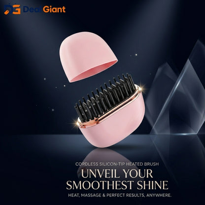 Mini Rechargeable Straightening Brush – Portable Styling Perfection on the Go
