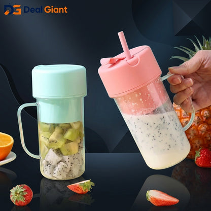 Mini Portable USB Electric Blender & Fruit Juicer – Rechargeable & Compact with Straw