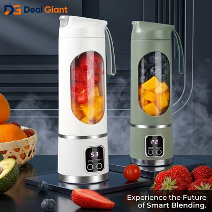 Portable Juicing Cup with 10 Blades | USB Rechargeable Personal Blender Bottle | Smoothie Maker & Fruit Juicer On The Go | Deal Giant