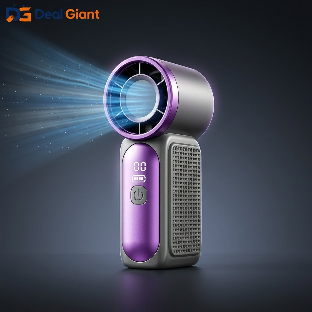 SuperWind Mini High Speed Handheld Fan | Portable Rechargeable USB Cooling Fan | Powerful Turbo Air Blower Mini Pocket Fan for Travel, Home & Outdoor Use | Silent Electric Personal Fan | Deal Giant