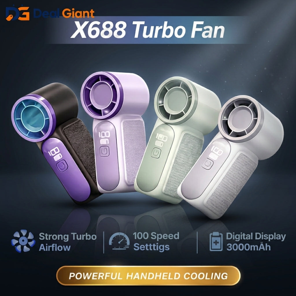 SuperWind Mini High Speed Handheld Fan | Portable Rechargeable USB Cooling Fan | Powerful Turbo Air Blower Mini Pocket Fan for Travel, Home & Outdoor Use | Silent Electric Personal Fan | Deal Giant