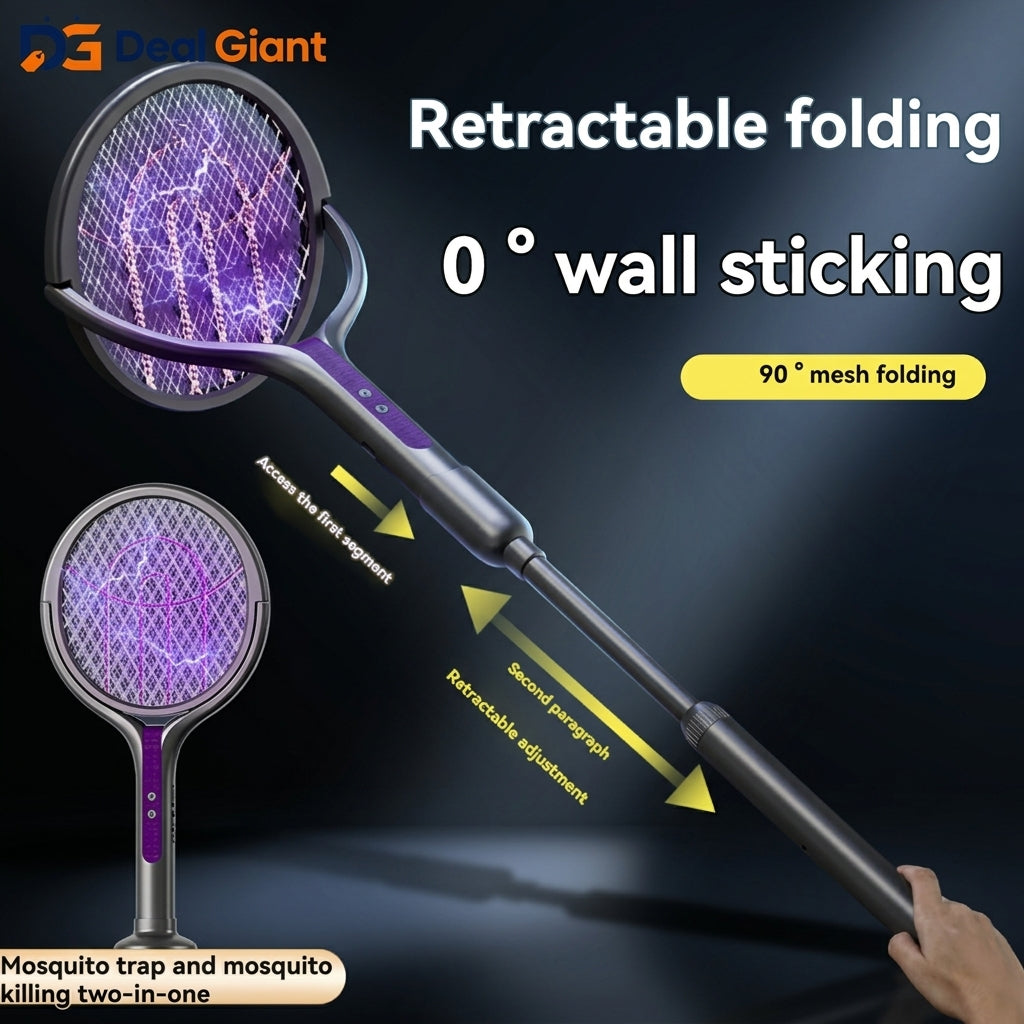 Telescopic Mosquito Swatter Bat | Extendable Electric Bug Zapper Racket | Rechargeable Insect Killer Swatter for Home & Outdoor Use | Powerful Anti Mosquito Fly Killer Device | Deal Giant