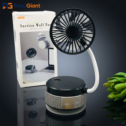 Rechargeable Suction Mini Fan Portable USB Desk Fan | Strong Wind Silent Clip-On Vacuum Fan for Car, Office & Home | Compact Cooling Fan – Deal Giant