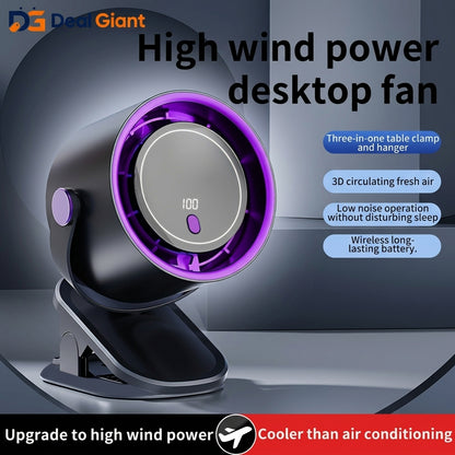 Air Circulating Desktop Clip Fan USB Rechargeable Strong Wind Mini Air Circulator Fan | Silent Table & Bed Clip Cooling Fan for Home, Office & Travel – Deal Giant