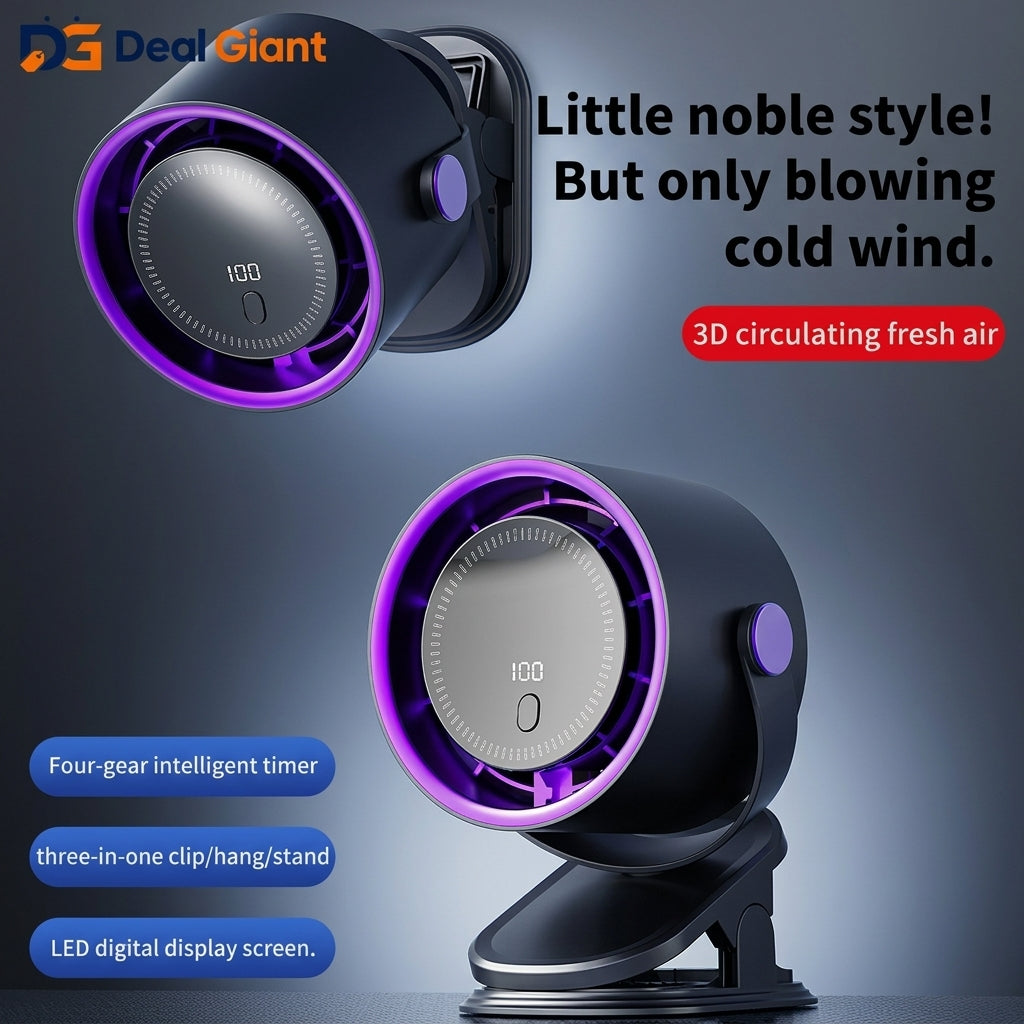 Air Circulating Desktop Clip Fan USB Rechargeable Strong Wind Mini Air Circulator Fan | Silent Table & Bed Clip Cooling Fan for Home, Office & Travel – Deal Giant