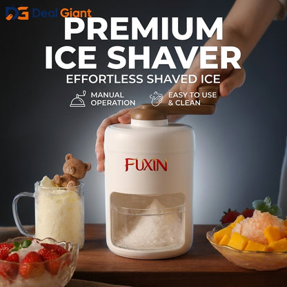 Ice Shaver Machine Manual Ice Crusher & Snow Cone Maker | Portable Ice Shaving Machine for Slush, Frozen Drinks, Juices & Desserts – Deal Giant