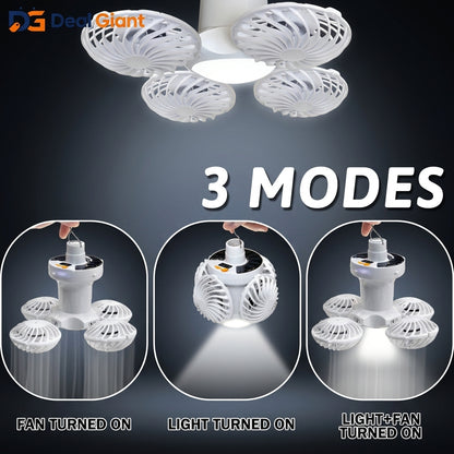 Solar-Powered Camping Fan & LED Light – Your Ultimate Outdoor Adventure Companion