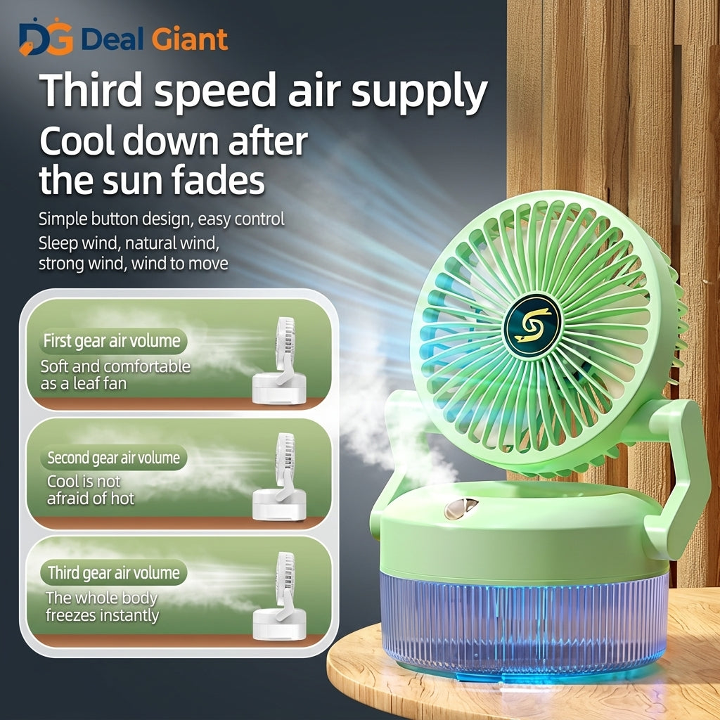 Spray Desktop Folding Fan Rechargeable USB Mist Cooling Fan | Portable Foldable Air Cooler Fan with Water Spray for Home, Office & Travel – Deal Giant
