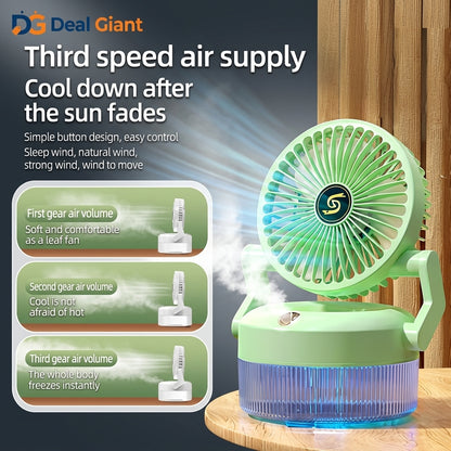 Spray Desktop Folding Fan Rechargeable USB Mist Cooling Fan | Portable Foldable Air Cooler Fan with Water Spray for Home, Office & Travel – Deal Giant