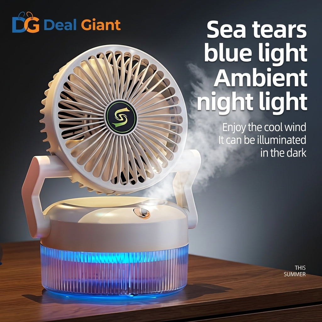 Spray Desktop Folding Fan Rechargeable USB Mist Cooling Fan | Portable Foldable Air Cooler Fan with Water Spray for Home, Office & Travel – Deal Giant