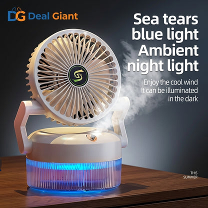 Spray Desktop Folding Fan Rechargeable USB Mist Cooling Fan | Portable Foldable Air Cooler Fan with Water Spray for Home, Office & Travel – Deal Giant