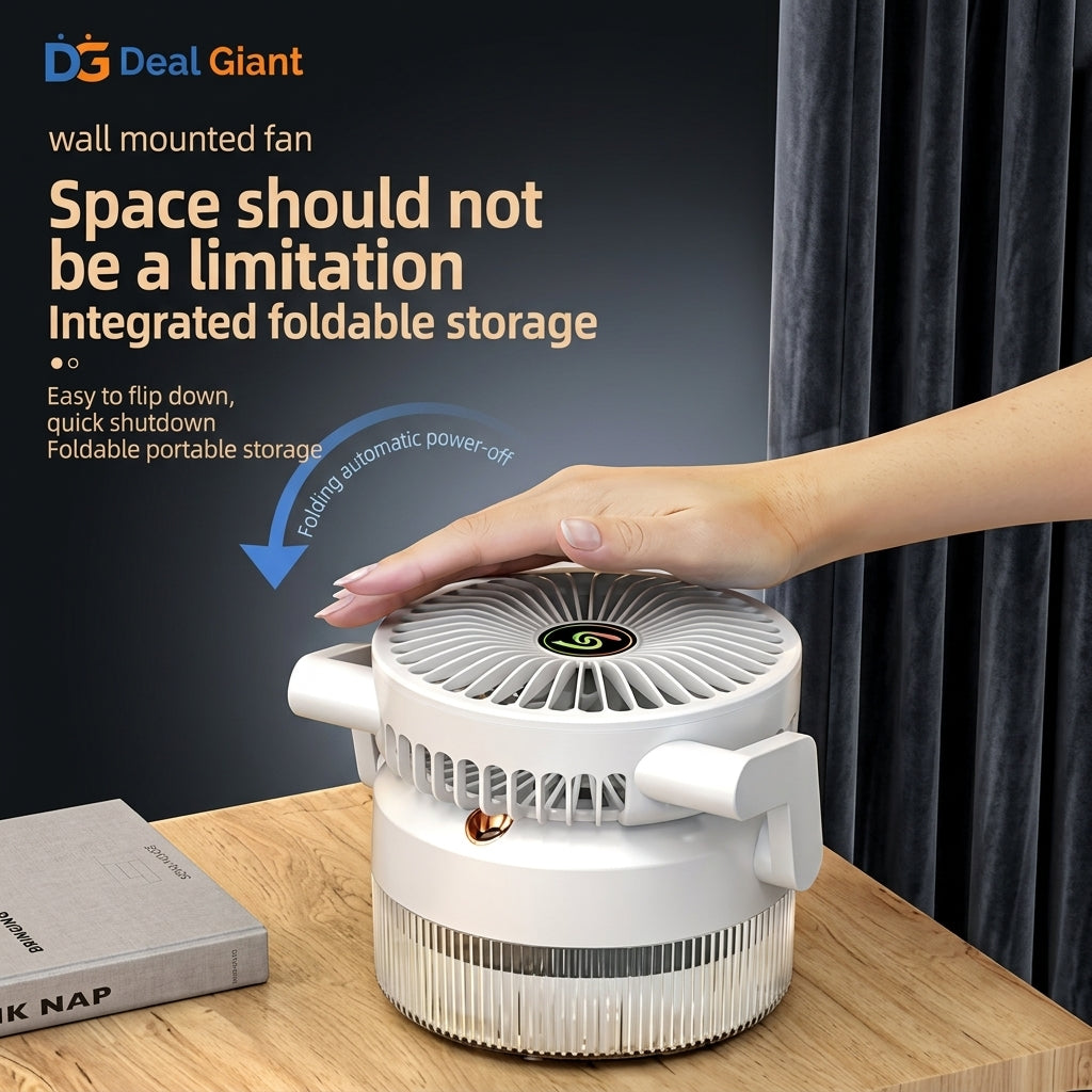 Spray Desktop Folding Fan Rechargeable USB Mist Cooling Fan | Portable Foldable Air Cooler Fan with Water Spray for Home, Office & Travel – Deal Giant