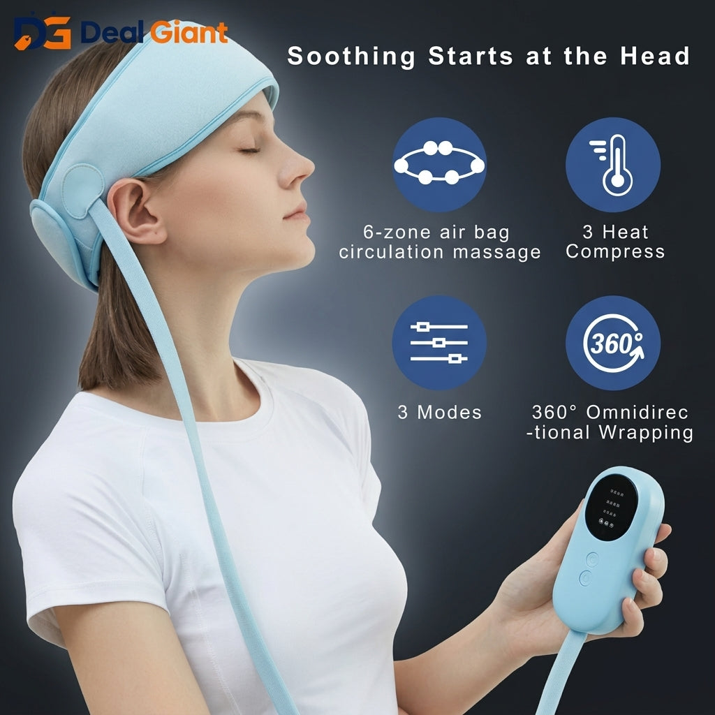 Air Pressure & Vibration Head and Scalp Massager – Ultimate Stress Relief & Deep Relaxation