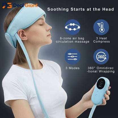 Air Pressure & Vibration Head and Scalp Massager – Ultimate Stress Relief & Deep Relaxation