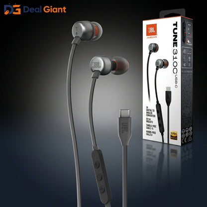 JBL Tune 310C USB Type-C Earphones | Hi-Res Audio | Deep Bass | Built-in Mic | Type-C Wired Earphones | Deal Giant
