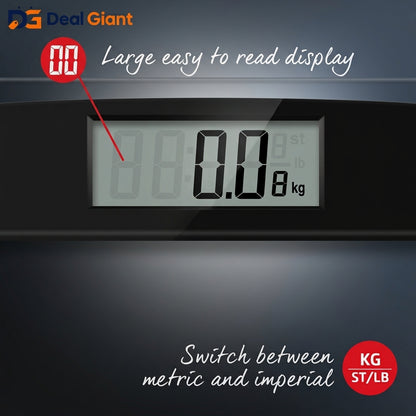 Salter Electronic Glass Weight Scale | Digital Body Weight Machine | High Precision Bathroom Scale | Tempered Glass | LCD Display | Deal Giant