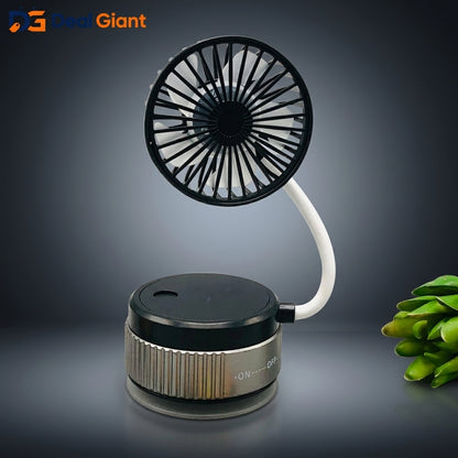 Rechargeable Suction Mini Fan Portable USB Desk Fan | Strong Wind Silent Clip-On Vacuum Fan for Car, Office & Home | Compact Cooling Fan – Deal Giant