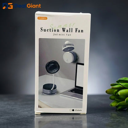 Rechargeable Suction Mini Fan Portable USB Desk Fan | Strong Wind Silent Clip-On Vacuum Fan for Car, Office & Home | Compact Cooling Fan – Deal Giant