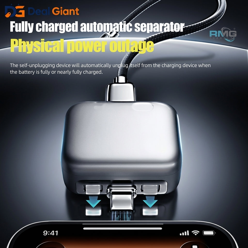 Type-C Smart Auto Stop Charging Adapter – Physical Disconnect Battery Guard with Anti-Overcharge Protection