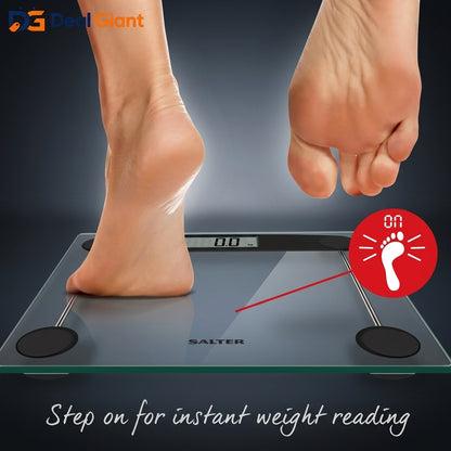 Salter Electronic Glass Weight Scale | Digital Body Weight Machine | High Precision Bathroom Scale | Tempered Glass | LCD Display | Deal Giant
