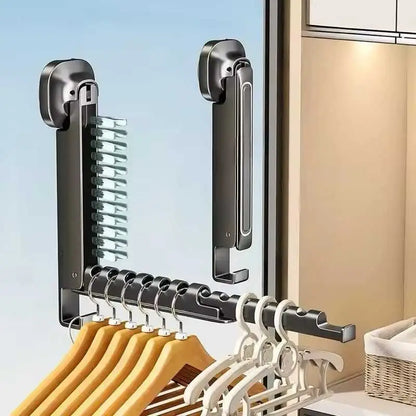 Suction Cup Telescopic Drying Rack | Wall Mounted Expandable Clothes Hanging Rack | Deal Giant