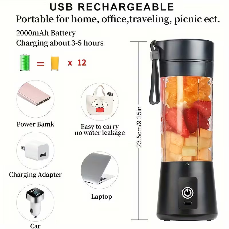 Mini Portable USB Electric Blender & Fruit Juicer – Rechargeable & Compact