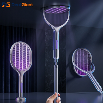 Telescopic Mosquito Swatter Bat | Extendable Electric Bug Zapper Racket | Rechargeable Insect Killer Swatter for Home & Outdoor Use | Powerful Anti Mosquito Fly Killer Device | Deal Giant