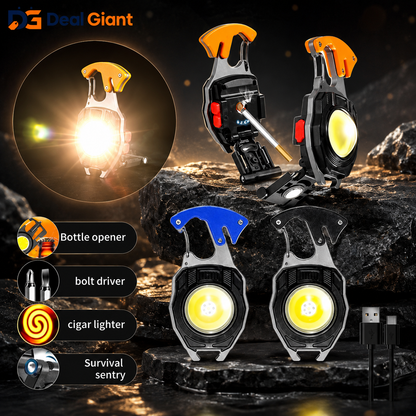 7-in-1 Multifunctional Keychain Light – Rechargeable Lighter, LED Flashlight, Emergency Whistle, Bottle Opener & Screwdriver Pocket Survival Tool  DEAL GIANT