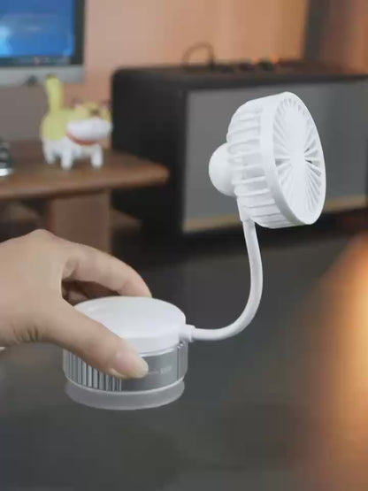 Rechargeable Suction Mini Fan Portable USB Desk Fan | Strong Wind Silent Clip-On Vacuum Fan for Car, Office & Home | Compact Cooling Fan – Deal Giant